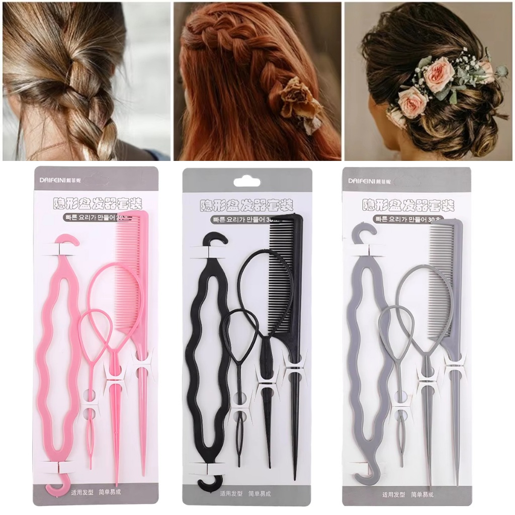 Sisir rambut 1 set / Alat sanggul anak perempuan / Sanggul / Sisir Styling Rambut / Braiding Tools i