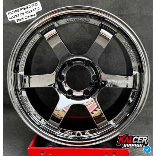 VELG RACING TE37 R18 BLACK CHROME PCD 6X139,7 FORTUNER, PAJERO, HILUX DLL