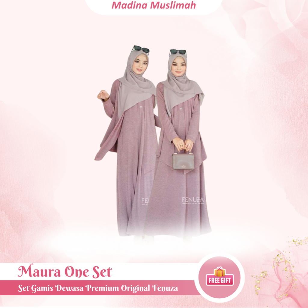 [Original] Gamis Maura One Set Series by Fenuza | Dress Polos Knitted Premium | Gamis set Outer Keki