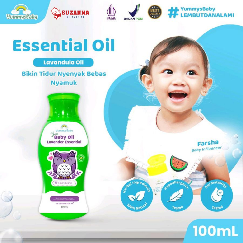 Yummys Baby Lavender Essential Baby Oil 100ml - Menjaga Dari Gigitan Serangga
