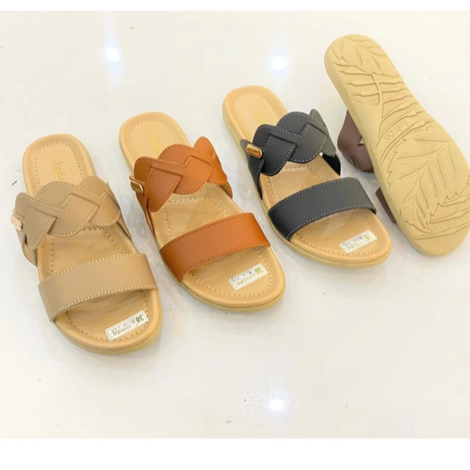 SANDAL WANITA SELOP TERBARU LOLINDA SENDAL WANITA SLOP FLAT TEPLEK BON 713