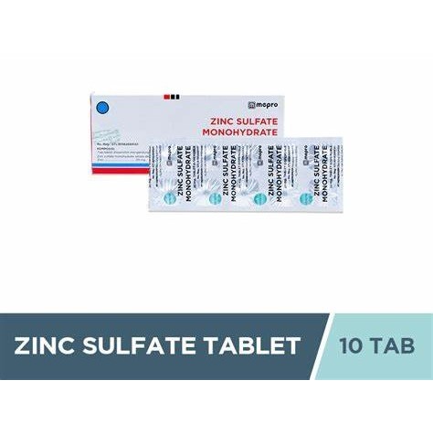 Zinc Sulfate Monohydrate Mepro 20 Mg Strip 10 Tablet
