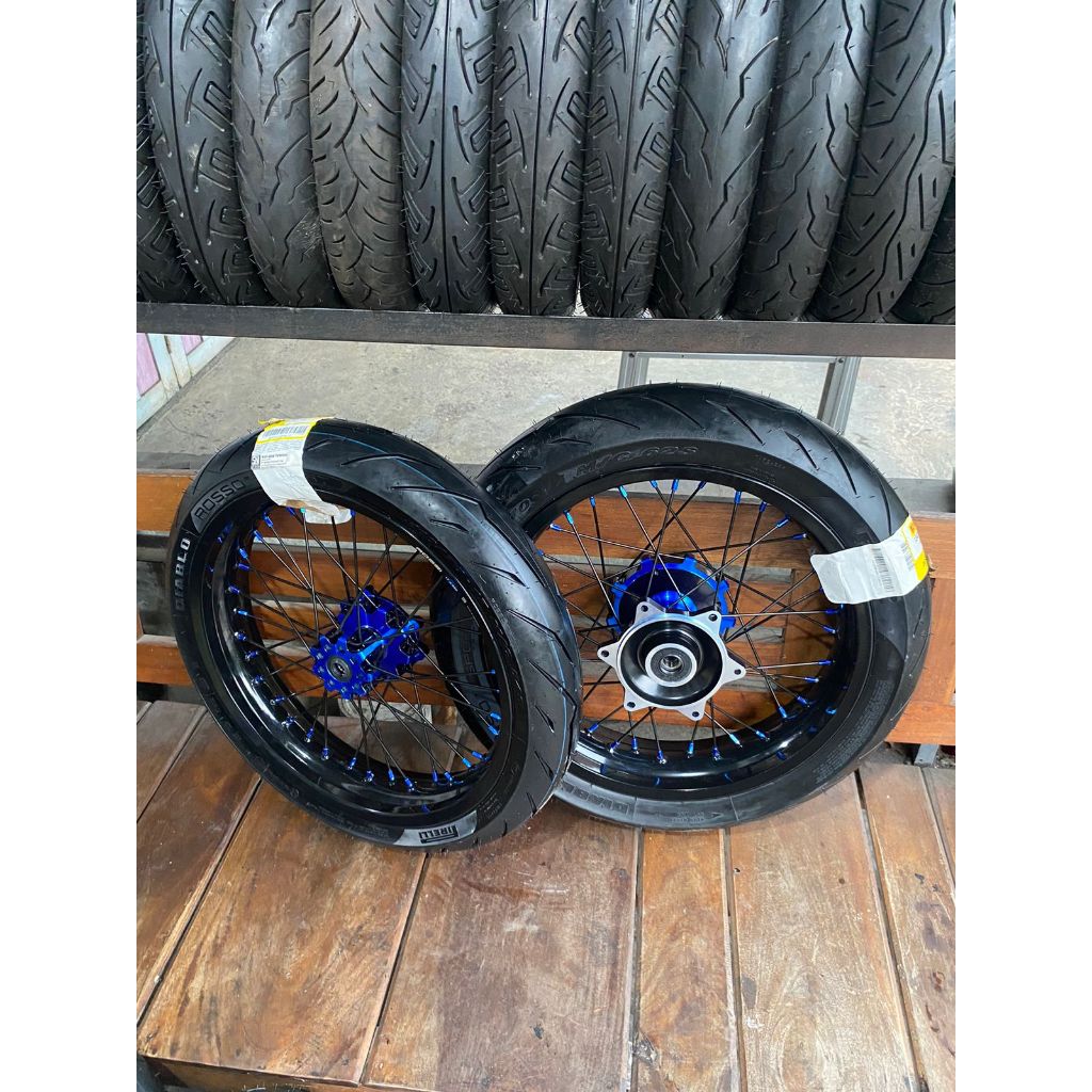 Wheelset Supermoto CRF 250/300 Ban Baru Ring 17