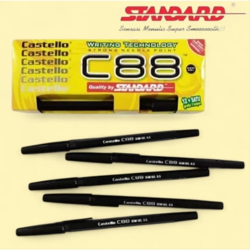 

STANDARD C88 0.5 BALL PEN HITAM BOLPEN PENA PEN CASTELLO C88