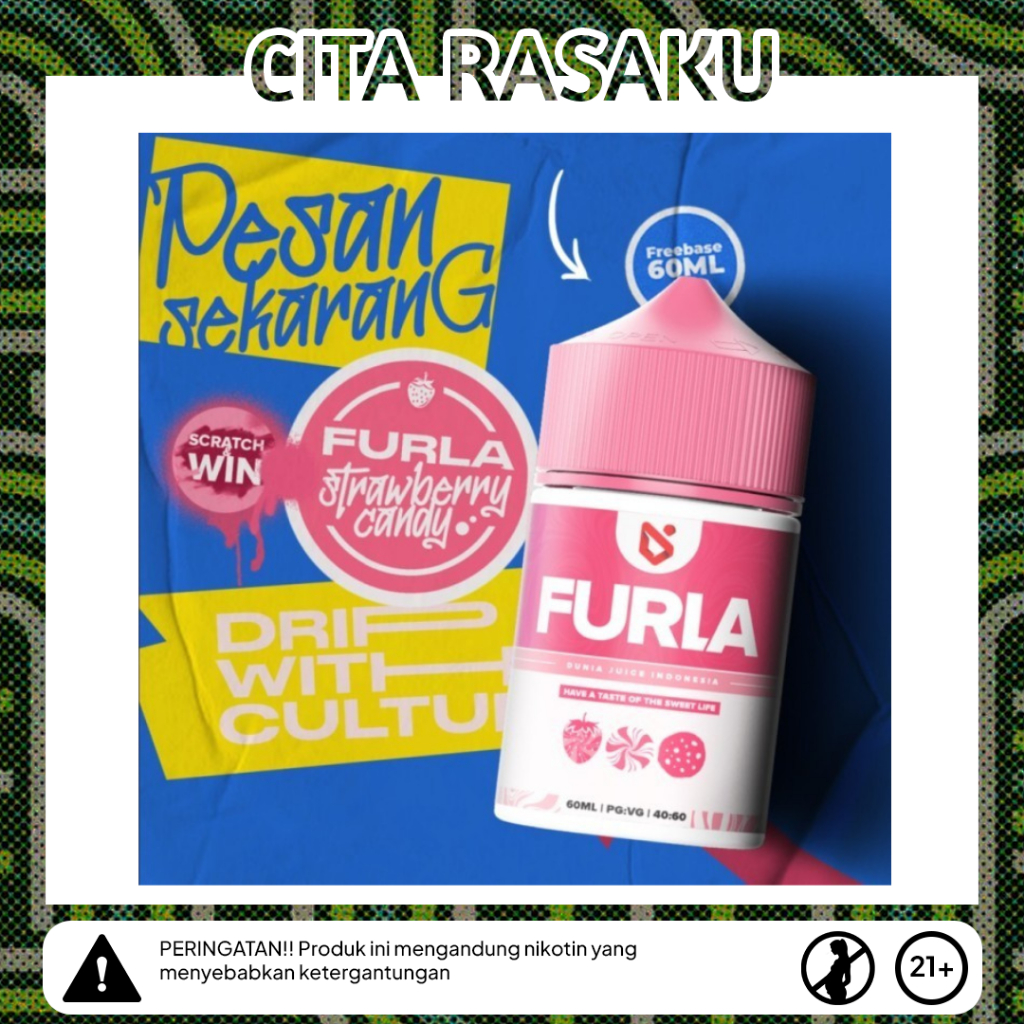 LIQUID FURLA V2 STRAWBERRY CANDY FREEBASE 60ML
