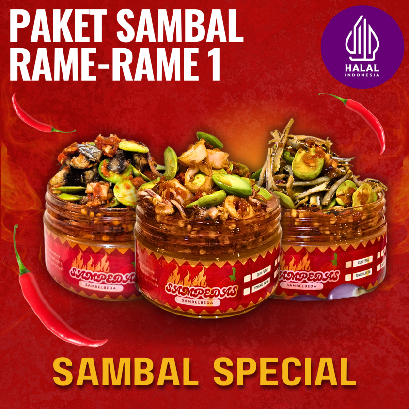 

Sampedas Paket Rame-Rame 1 ( 3 PCS - 1 Cumi Pete, 1 Bilis Pete & 1 Tongkol Pete )