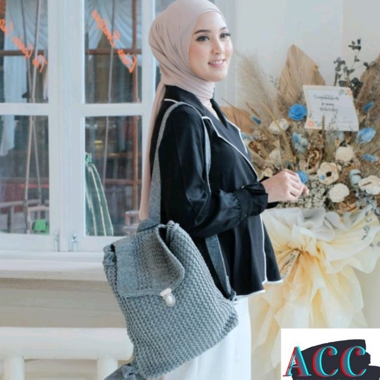 Top Produk TAS RANSEL RAJUT AESTHETIC BAG TAS DEWASA REMAJA