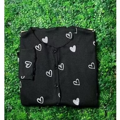 Cardigan rajut Motif Love crop top cardigan wanita Korea