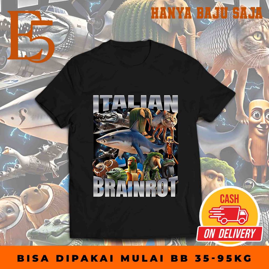 Baju Kaos Anomali Italian Brainrot Kumpulan Anomali - Tshirt Distro Anomali Untuk Cowok Cewek