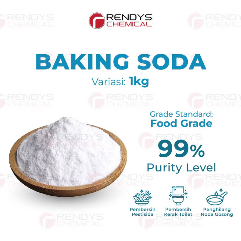 

Baking Soda 1 KG/ Soda Kue / Sodium Bicarbonate Ex. Novabay Food Grade