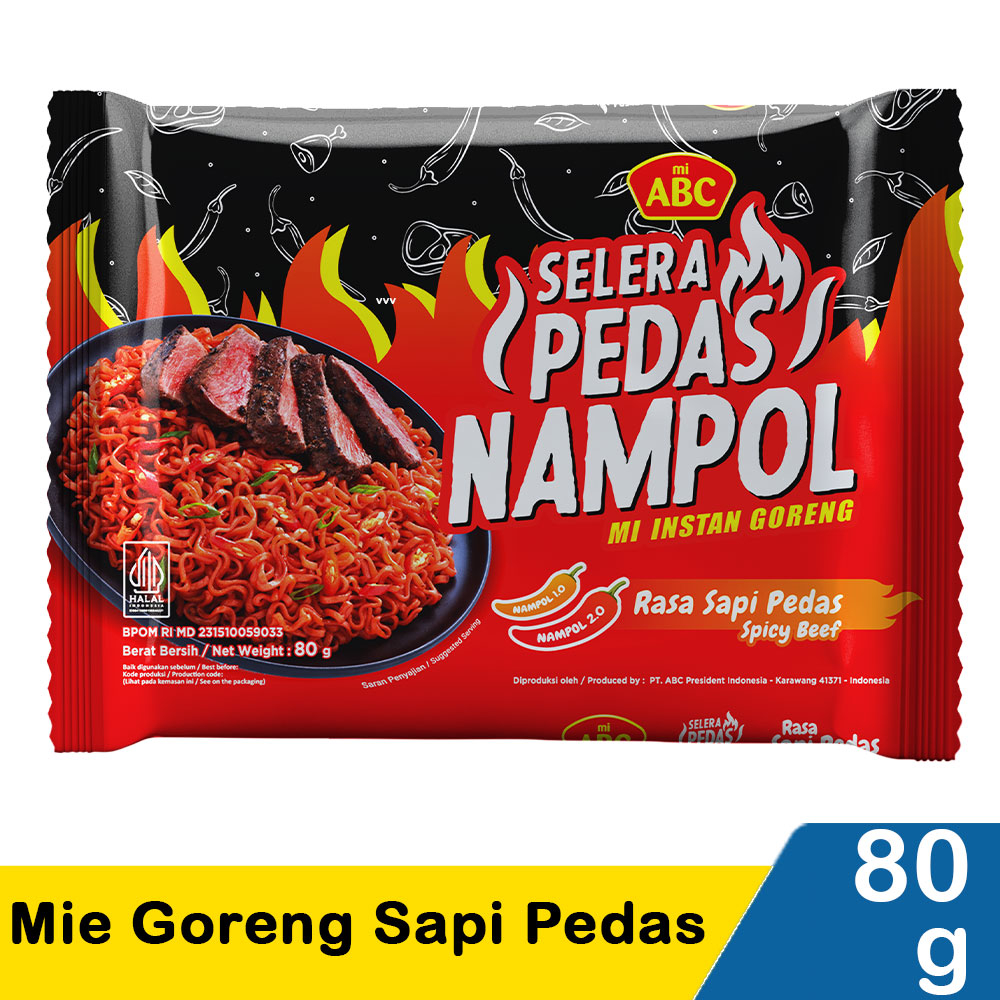 

ABC MIE GORENG SELERA PEDAS NAMPOL SAPI PEDAS PCK 80g