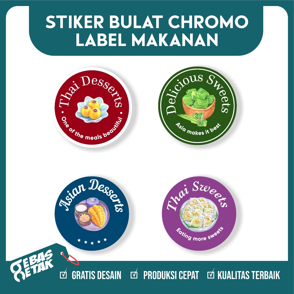 

CETAK STIKER CROMO CHROMO/ LABEL BULAT LABEL NAMA LABEL MAKANAN TOPLES KEMASAN BOTOL MINUMAN CUSTOM KROMO