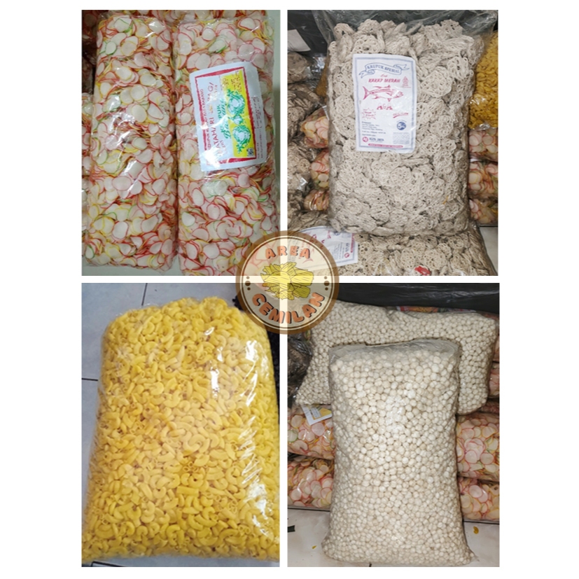 

5kg & 1kg | KERUPUK MENTAH/KERUPUK SEBLAK/MAKARONI BANTET MENTAH/PILUS CIKUR/KERUPUK BAWANG/KERUPUK MAWAR PUTIH/KERUPUK RAFAEL