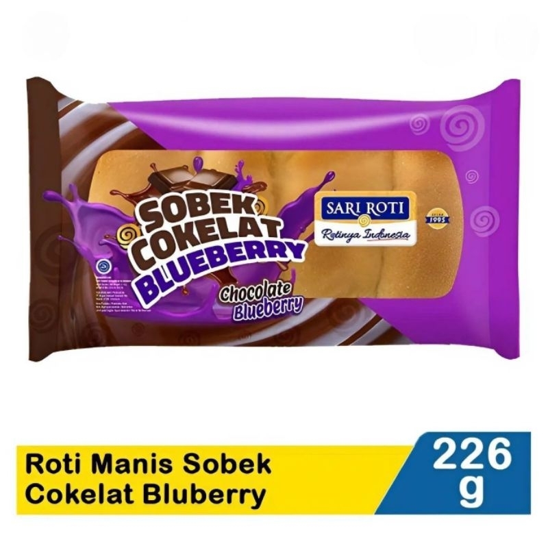 

Sari Roti Roti Manis Sobek Cokelat Blueberry 226g