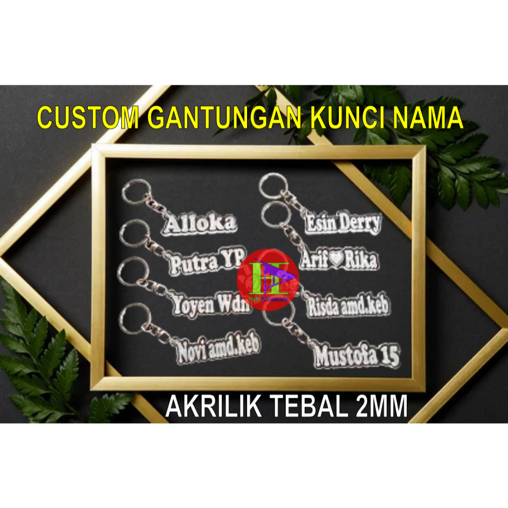 Gantungan kunci akrilik grafir/ganci nama/gantungan kunci nama/gantungan kunci custom nama