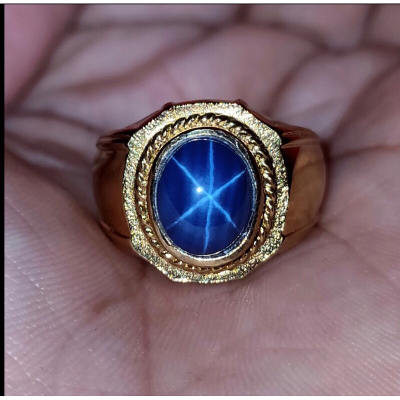 BARANG BAGUS BATU CINCIN BLUE SAFIR STAR