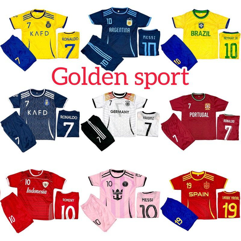 Setelan Baju Bola Anak Negara Jersey Kaos Futsal Mini Soccer Olahraga
