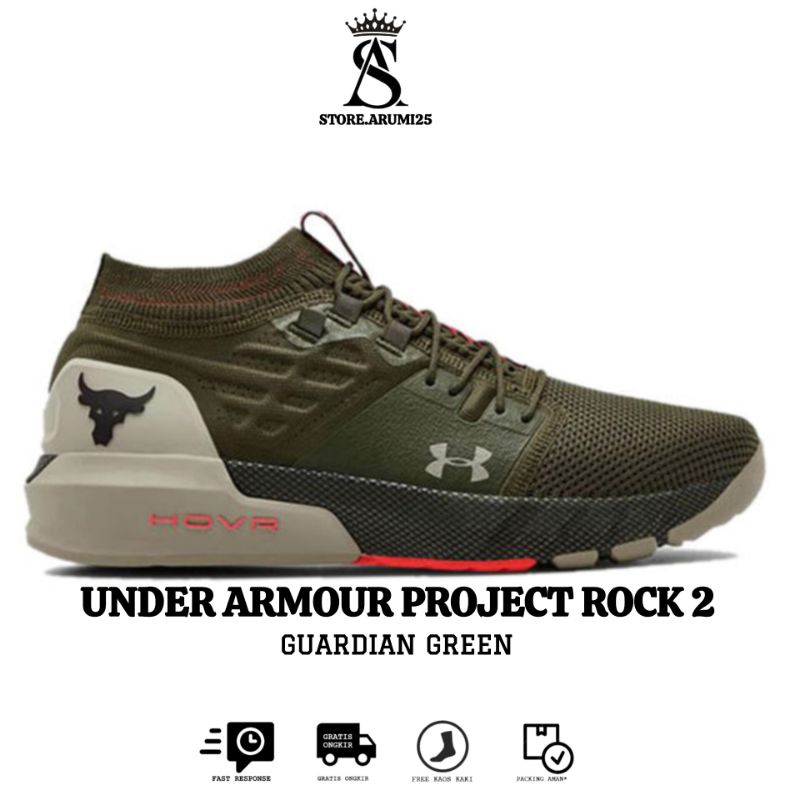 Sepatu Running Pria Project Rock 2 Quardian Green