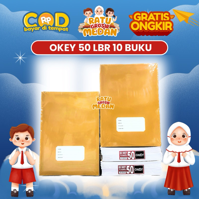 

BUKU TULIS PANJANG BOXY OKEY 50 LEMBAR ISI 10 BUKU