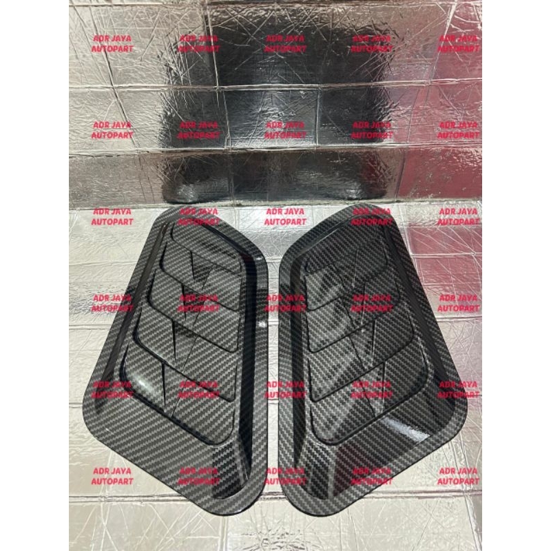 Air Scoop Air Flow Intake Turbo Side Bonnet Carbon Mobil Universal Avanza Xenia Fortuner Calya Sigra