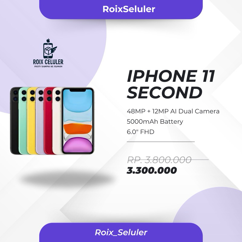 IPHONE 11 SECOND ORIGINAL INTER MULUS 95%