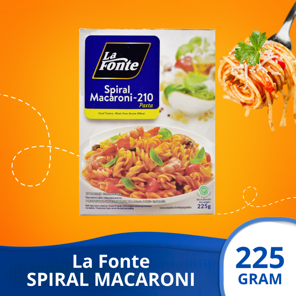 

LA FONTE SPIRAL MACARONI Pasta Instan 225 gram