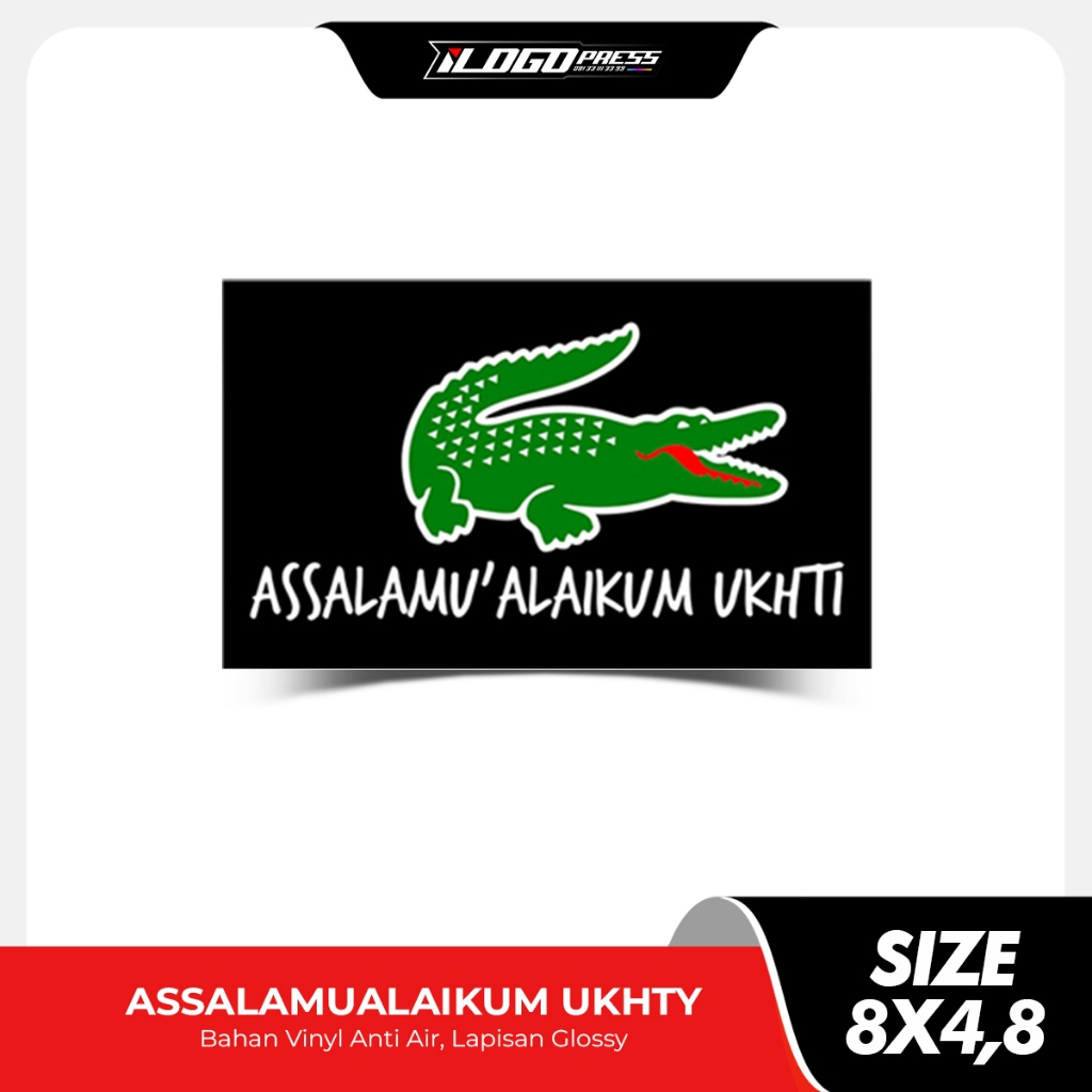 

Stiker Viral ASSALAMU'ALAIKUM UKHTI Bahan Vinyl Premium Anti Air Glossy