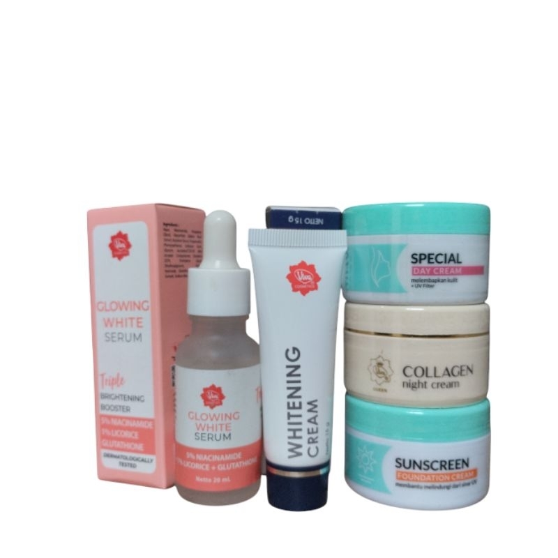Paket Viva Skincare Glowing | Paket Perawatan Untuk Wajah Flek Flek Hitam Kusam Berminyak 5in1 Origi
