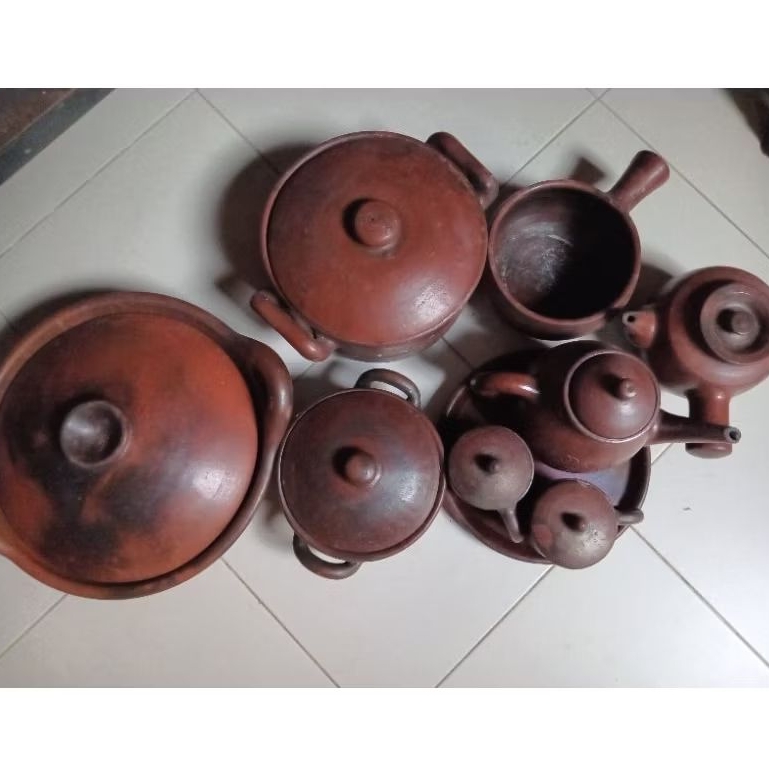 Wajan gerabah / tembikar tanah liat / wajan /teko alami masak jamu teh obat non toxic