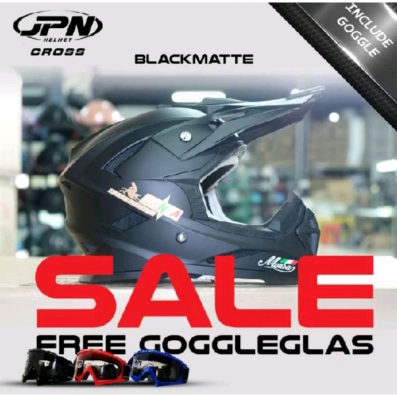 HELM MONSA CROSS FREE KACA GOGGLES