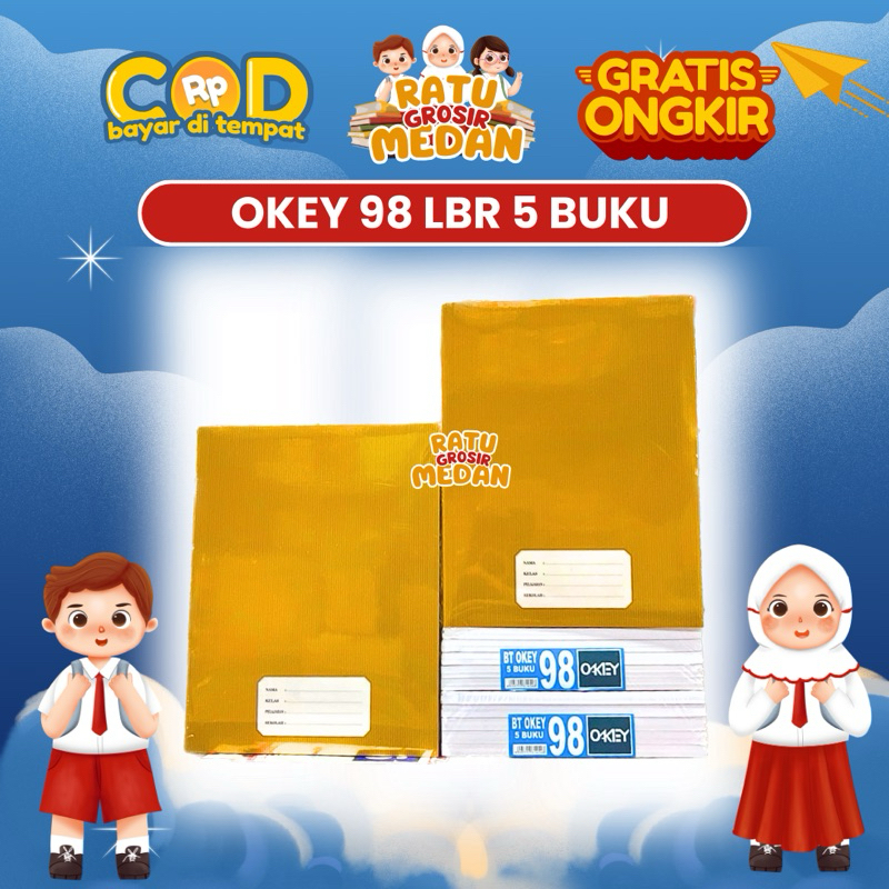 

BUKU TULIS OKEY PENDEK 98 LEMBAR ISI 5 BUKU