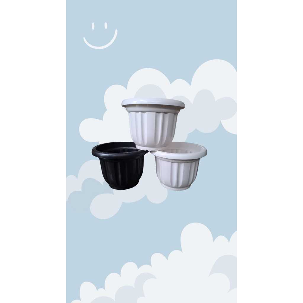 Pot Besar 50 Hitam Mengkilap Jumbo Pot Tanaman Besar Murah