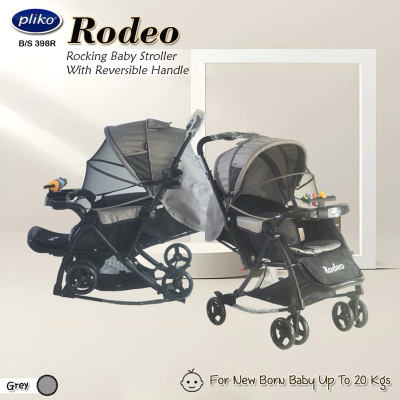 Pliko Rodeo BS398R Hadap Depan/Belakang Rocking Baby Stroller Kereta Dorong Bayi & Ayunan Bayi