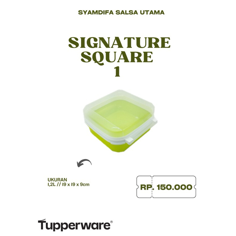 Tupperware Ori - Signature Square 1,2,3 /  Rectangular