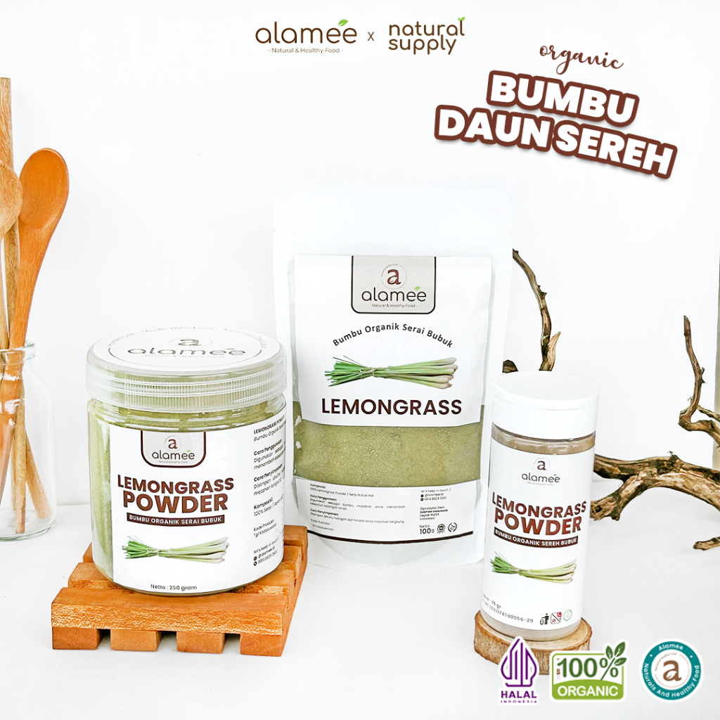 

ALAMEE Sereh Bubuk Lemongrass Powder Bumbu Dapur Organik Serai Murni Asli Tanpa Campuran