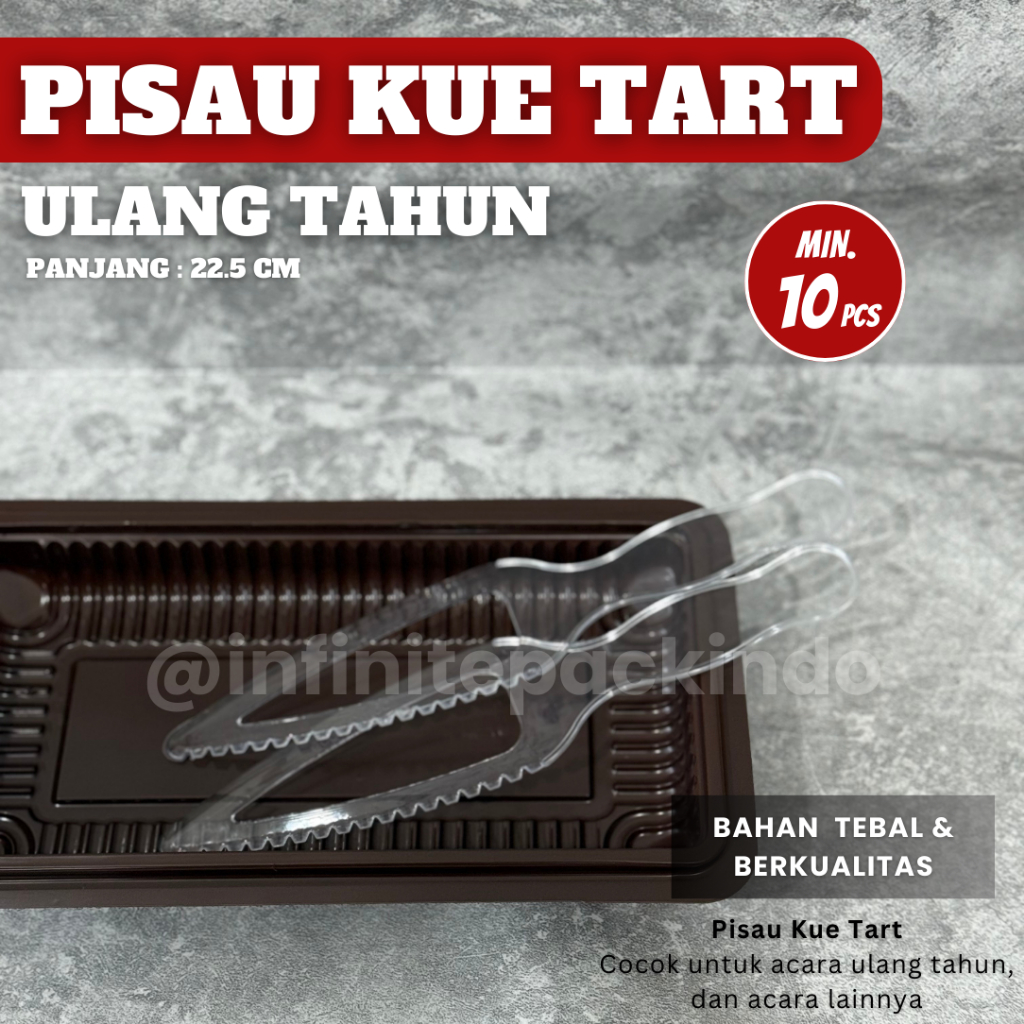 (PER 1 PCS) PISAU KUE TART ULANG TAHUN BENING TRANSPARAN / PISAU KUE TART + KOREK API