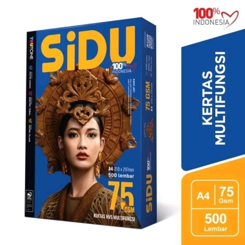 

Kertas HVS A4 75gsm SIDU (1 Rim = 500 lembar)