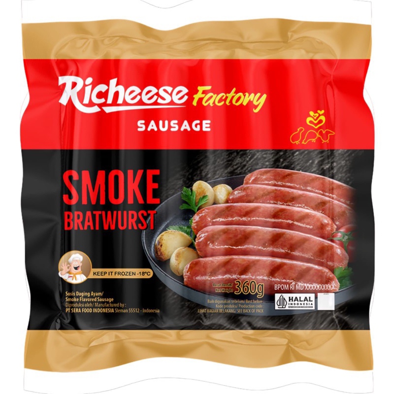 

Richeese Factory Sausage Smoke Bratwurst 6pcs / Richesse Factory