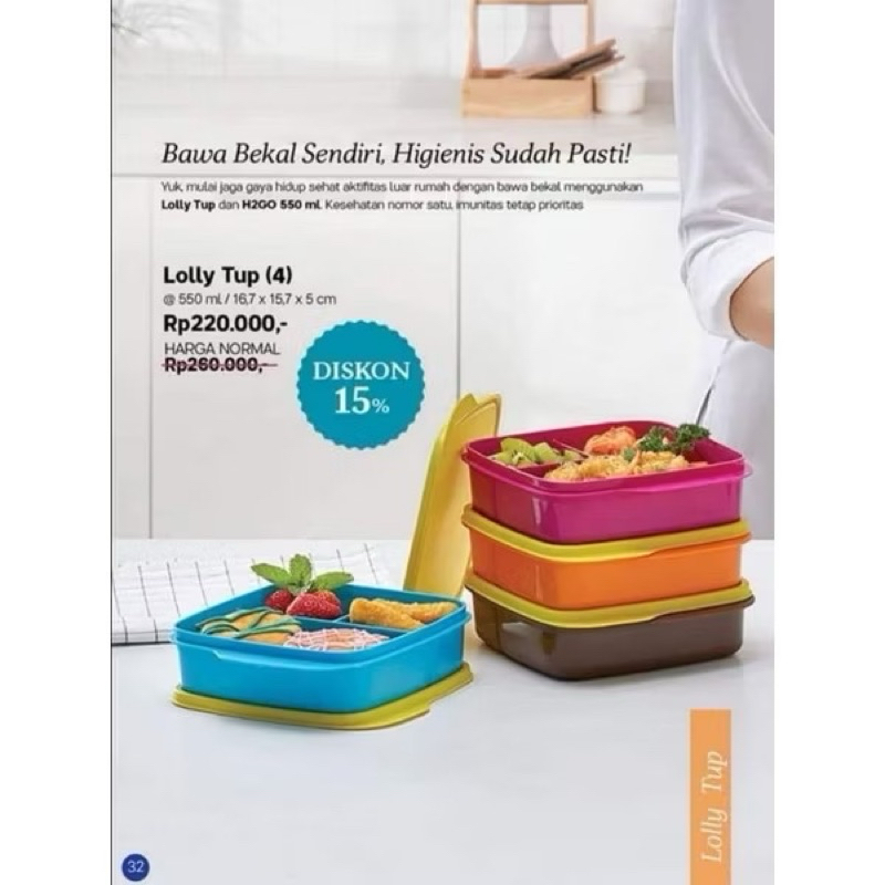 LOLLYTUP TUPPERWARE KOTAK BEKAL MAKAN ANAK