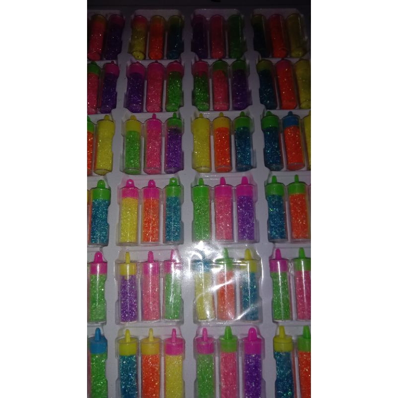 Mainan gliter bubuk botol 3 warna/serbuk warna gliter/gliter halus