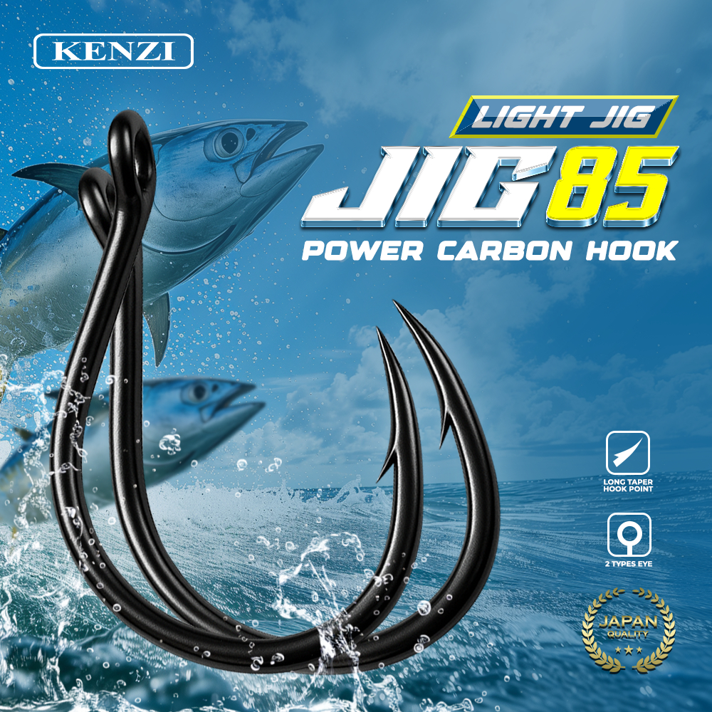 MATA KAIL KENZI JIG 85  Light Jig Power Carbon Hooks Kail Pancing