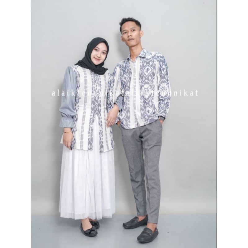 BAJU TENUN SET RANIA WHITE - ATASAN TENUN - ROK TUTU DAN KEMEJA TENUN ORY ALAIK TENUN IKAT