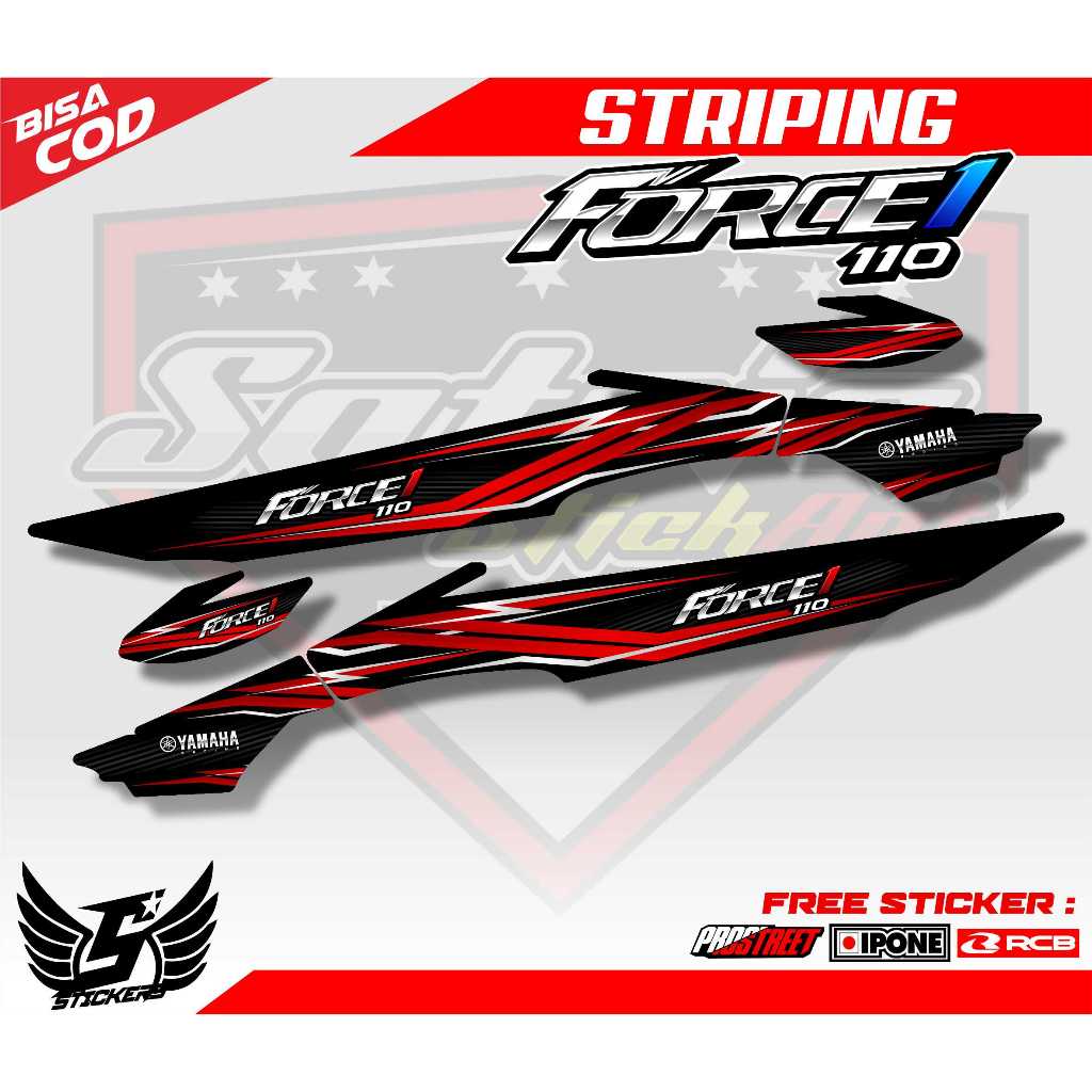 STRIPING VARIASI FORCE 1 / STICKER LIST VARIASI MOTOR YAMAHA FORCE ONE