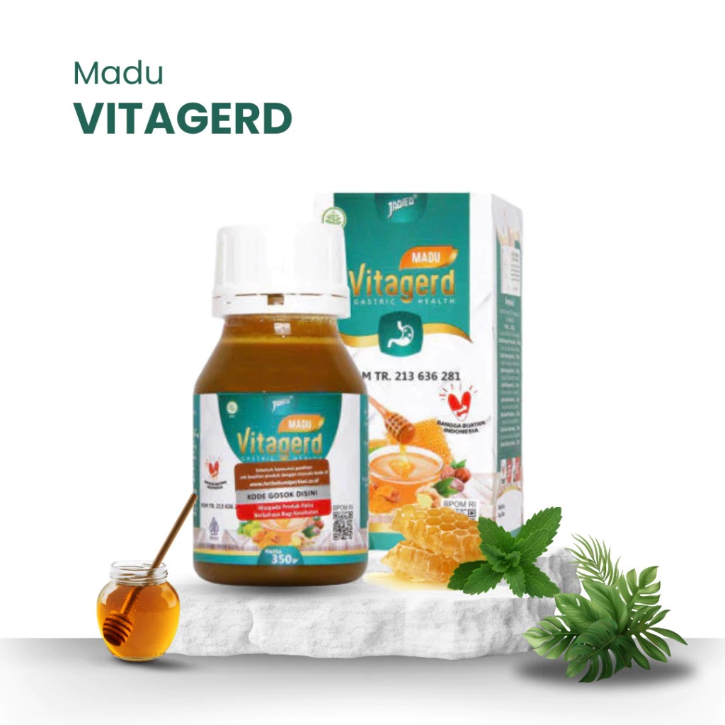 

Madu Vitagerd Obat Lambung Asli Herbal Terbaik Atasi Asam Lambung Naik, Maag & Gerd Netto 350 Gram