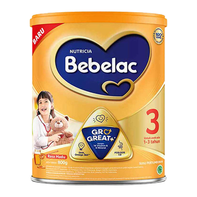 

Bebelac 3 GroGreat+ Susu Bubuk Pertumbuhan Anak Madu 800 g