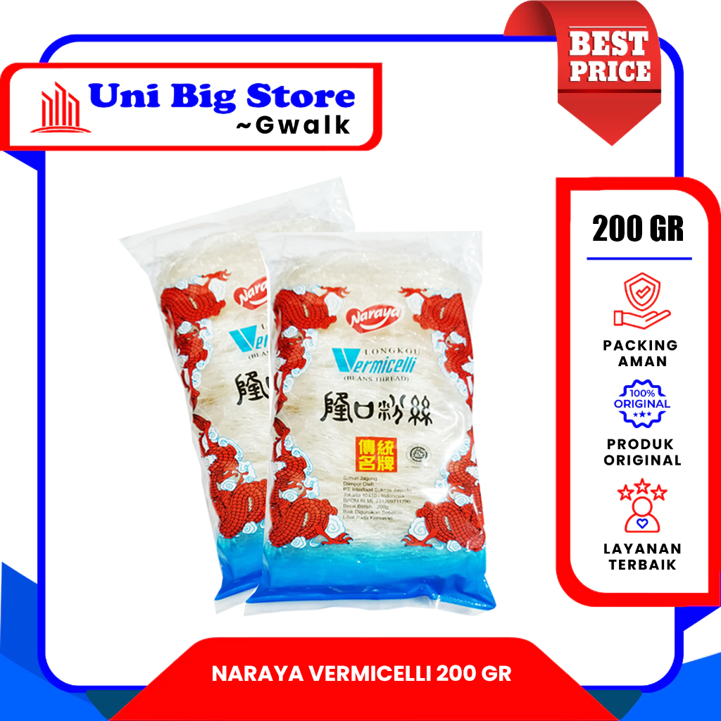

NARAYA VERMICELLI SOUN SUUN SOHUN LONG KOW LONGKOU - 200 gr