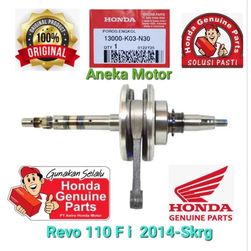 13000 K03 N30 ORI HONDA AHM Kruk As Crank Shaft Stang Seher Honda Revo 110 F i K03 100% Original Hon
