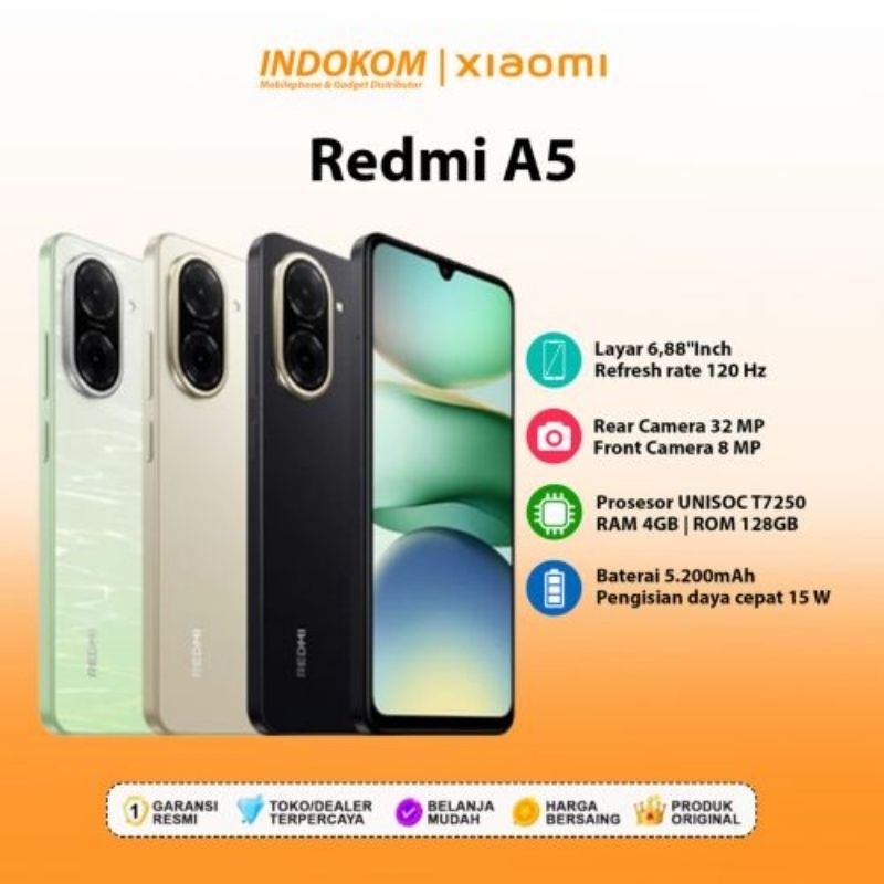 NEW Xiaomi Redmi A5 8/128 GB, Garansi Resmi 1 TAHUN ,