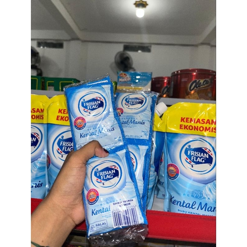 

Frisian flag bendera susu kental manis 2 varian rasa isi 6 sachet x 40gram