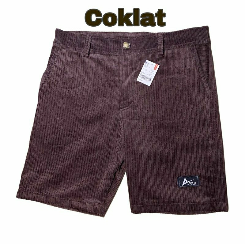 celana pendek Corduroy -COKLAT